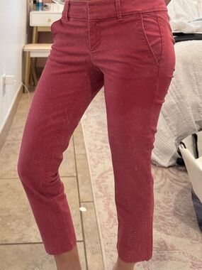 LOFT Cropped Rose-Pink Ankle Pants